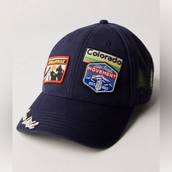FP Movement by Free People Navy Patchwork Cap - Picture 1 of 5